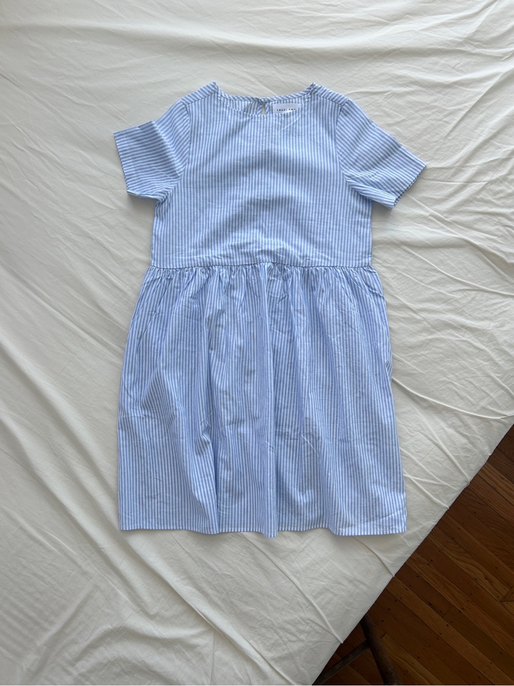 NWT Tradlands 100% Cotton Cute Striped Nico Mini Picnic Dress XS 0 2 Blue White